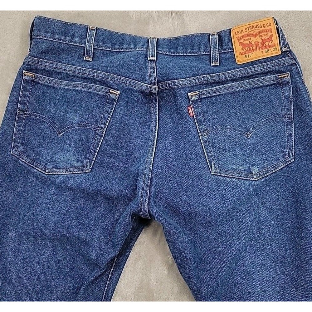 Levis 517 Mens Jeans Measures Size 36x27 Boot Cut Probably Hemmed Nice - Picture 4 of 14